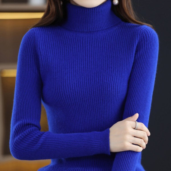 (Broken Size Sweater) High Neck Thickened Sweater Women's Autumn/Winter Woolen Sweater Slim Fit Pullover With Underlay Knit Women's