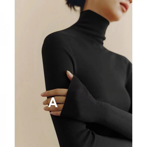 Autumn And Winter French Stacked Collar High Collar Wool Knitwear Women's Fashionable Inner Layer Slim Fit Underlay Sweater High Sense Top