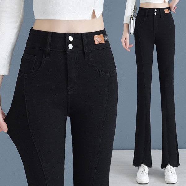 Autumn High Waist Elastic Micro Flared Jeans For Women 2023 New Long Pants Slim Fit And Slim Fit Micro Flared Pants For Women