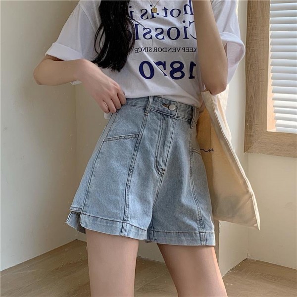 Denim Shorts For Women, Loose Fitting Korean Version, Summer High Waisted, Loose Fitting, Thin, Casual And Fashionable. Students Can Wear A-Line Versatile Pants For Outerwear