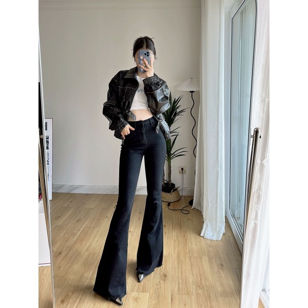 Micro Flared Pants, Flared Jeans, Women's Autumn And Winter 2023 New Black Slim And Versatile Tall High Waisted Horseshoe Pants