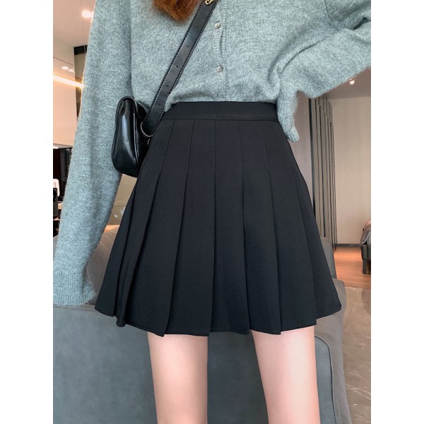 Autumn And Winter 202 Versatile Coffee Color A-Line Short Skirt Women's High Waist Wrapped Hip Skirt Small And Slim Pleated Half Skirt