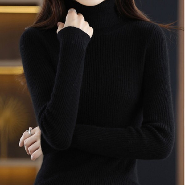 (Broken Size Sweater) High Neck Thickened Sweater Women's Autumn/Winter Woolen Sweater Slim Fit Pullover With Underlay Knit Women's