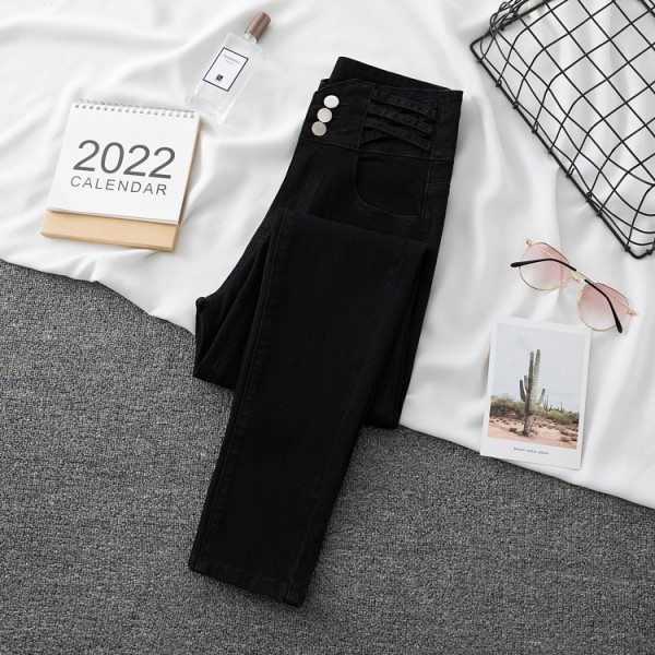 Spring 2023 Oversized High Waisted Jeans For Women With Slim Fit And Three Breasted Design. Slim Fitting, Stretchy And Slimming Pants