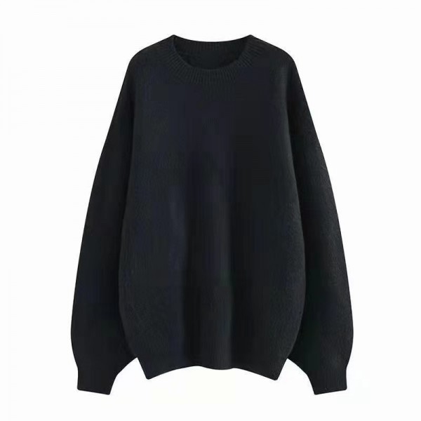 Gentle Style Sweater Women's Pullover Autumn/Winter Milk Style Wear Sweet Style Top Loose Round Neck Knit Versatile Outwear