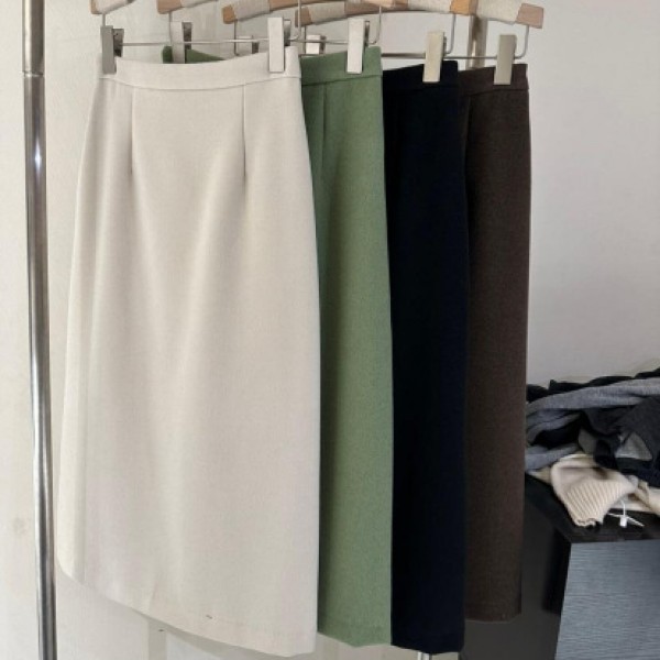 Simply Put, French Woolen Half Length Skirt, High Waisted A-Line Skirt, Women's One Step Skirt, Buttocks Wrapped Skirt, Autumn And Winter Versatile YZ315