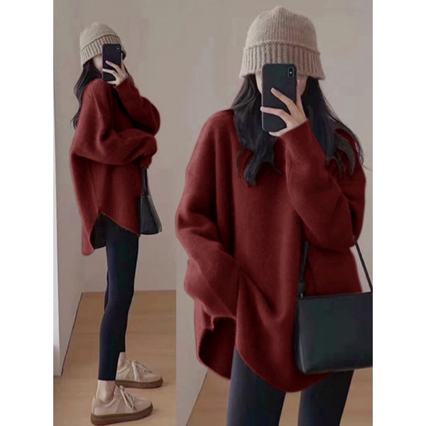 Sweater Women 2023 Popular New Autumn And Winter Gentle Lazy Style Pullover French Knitted Women's Underlay Top