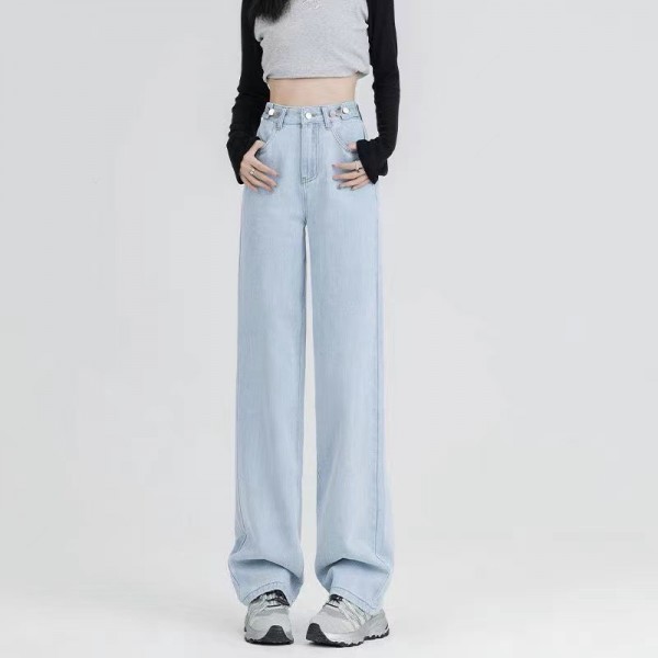 Thickened Wide Leg Jeans For Women In Winter 2023, High Waisted, Loose And Slimming, With A Warm, Straight Leg Pants And Plush Pants