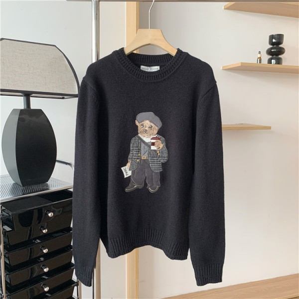 2023 Autumn/Winter New Women's College Style Cartoon Casual Loose Knit Long Sleeved Sweater TTKW23J812I